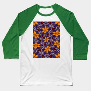 Glass Flower Pattern Baseball T-Shirt